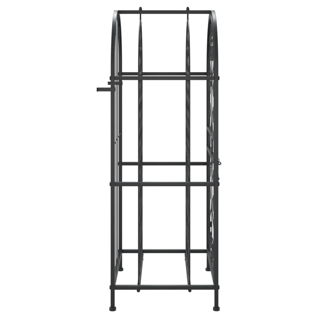 Wijnrek voor 33 flessen 45x36x100 cm smeedijzer zwart is nu te koop bij PeponiXL, paradijselijk wonen!