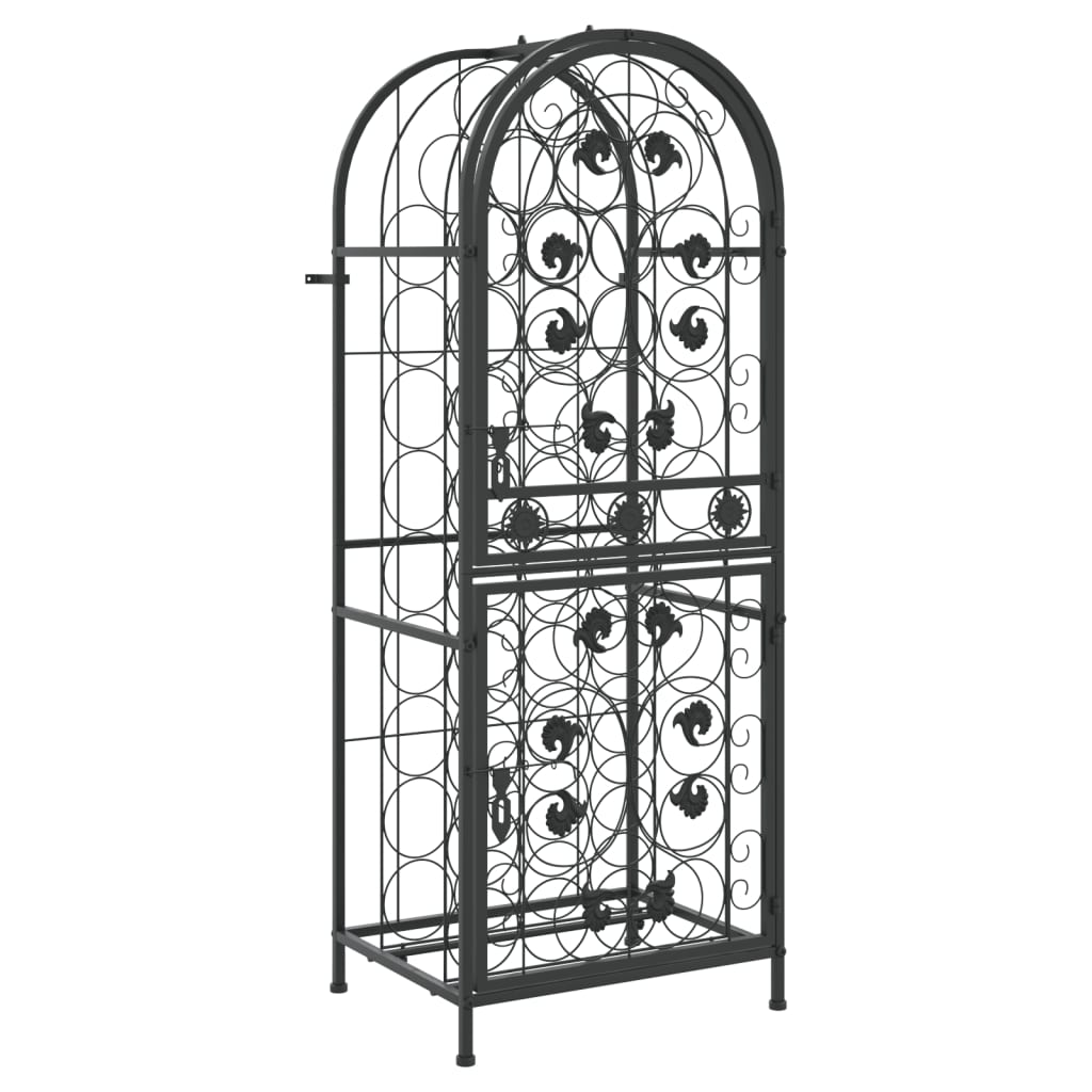 Wijnrek voor 41 flessen 45x36x120 cm smeedijzer zwart is nu te koop bij PeponiXL, paradijselijk wonen!