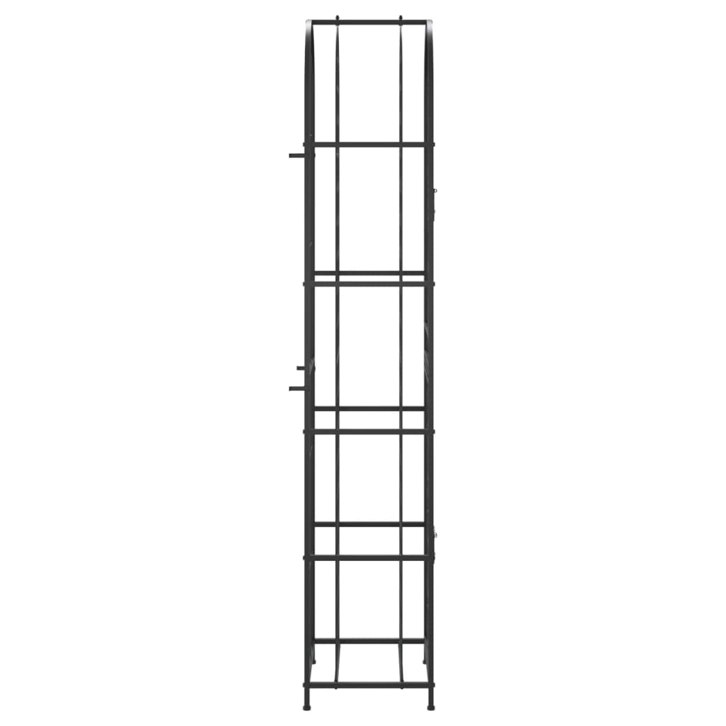 Wijnrek voor 73 flessen 45x36x200 cm smeedijzer zwart is nu te koop bij PeponiXL, paradijselijk wonen!