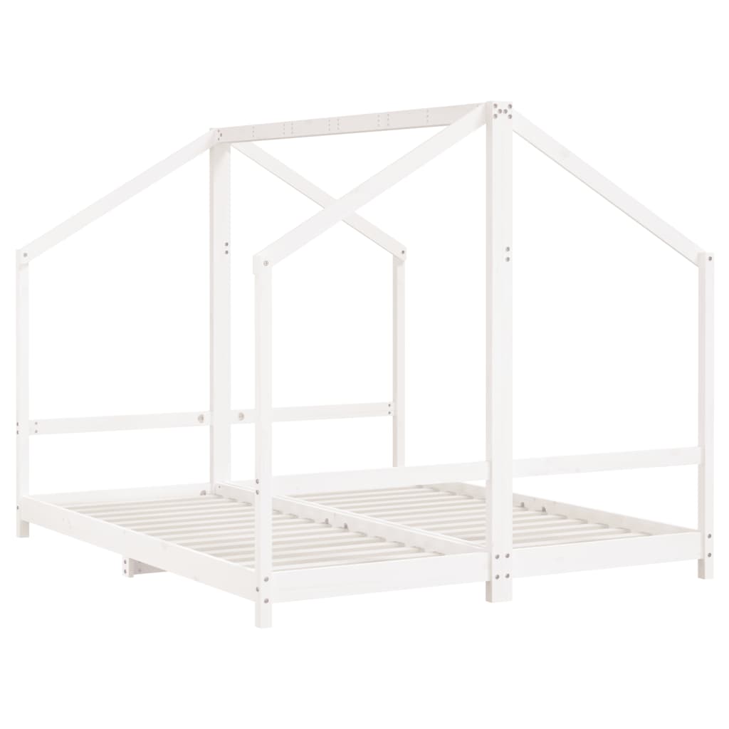 Kinderbedframe 2x(80x200) cm massief grenenhout wit is nu te koop bij PeponiXL, paradijselijk wonen!