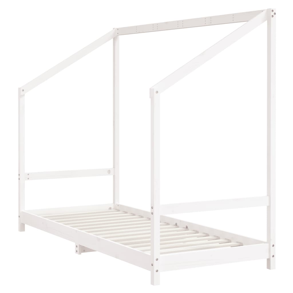 Kinderbedframe 2x(80x200) cm massief grenenhout wit is nu te koop bij PeponiXL, paradijselijk wonen!