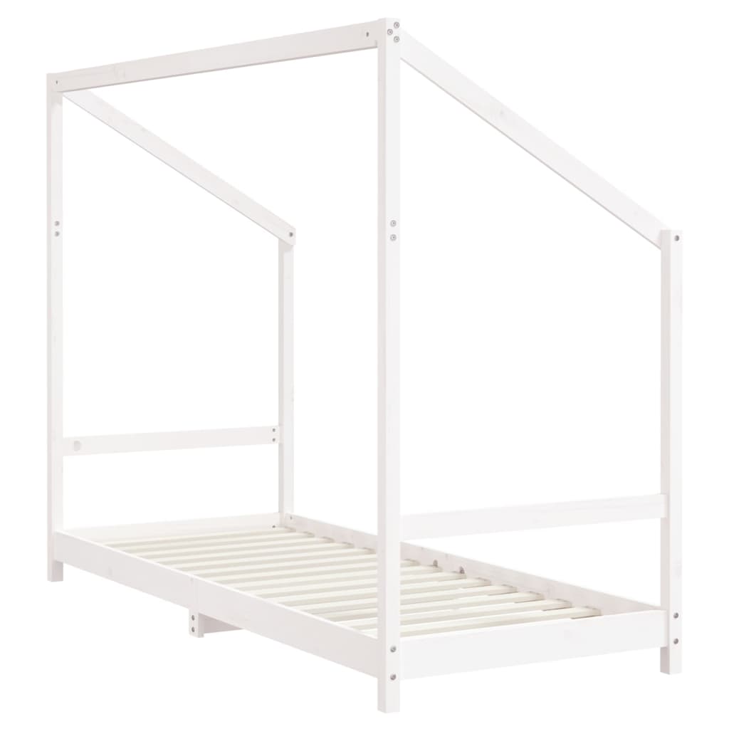 Kinderbedframe 2x(80x200) cm massief grenenhout wit is nu te koop bij PeponiXL, paradijselijk wonen!