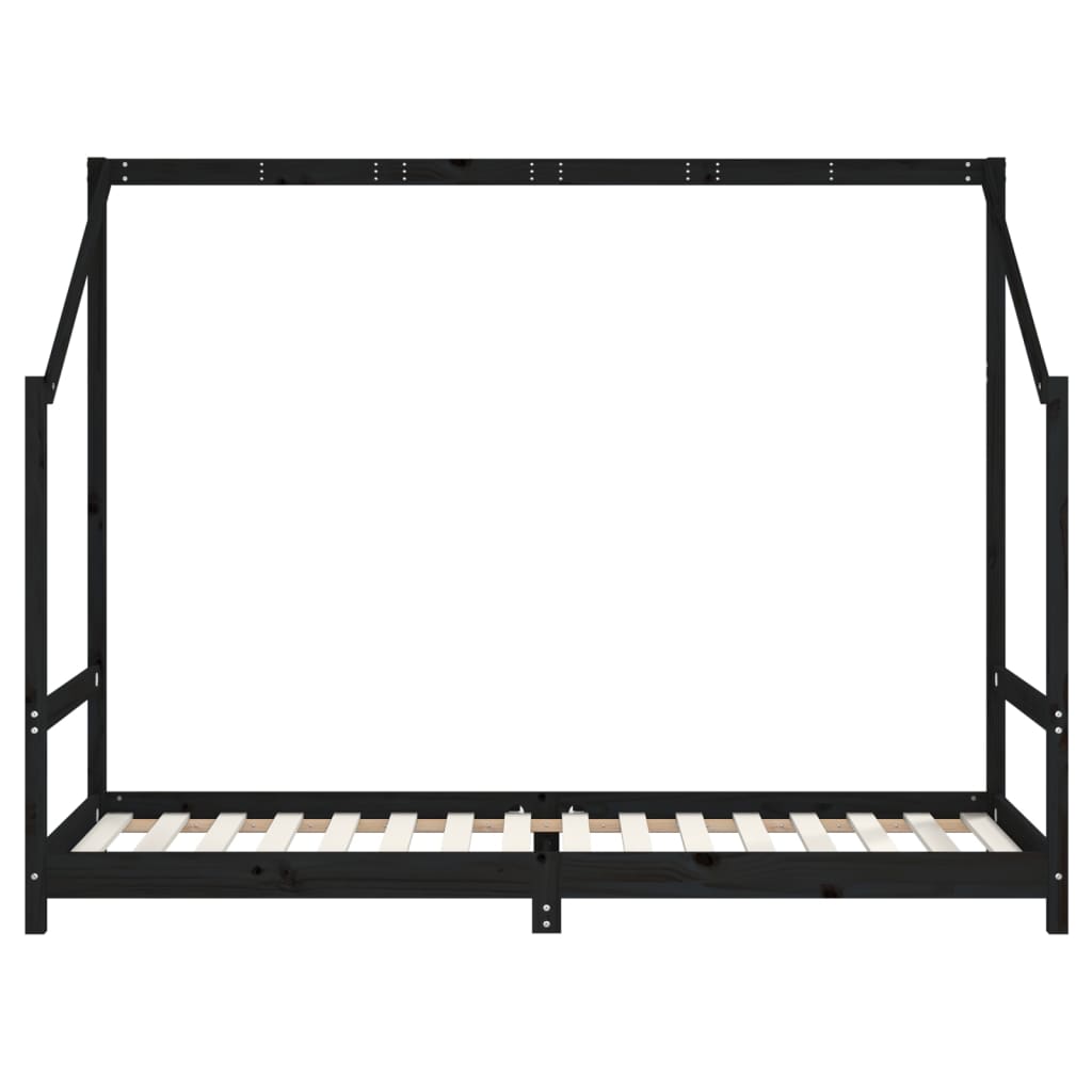 Kinderbedframe 2x(80x200) cm massief grenenhout zwart is nu te koop bij PeponiXL, paradijselijk wonen!
