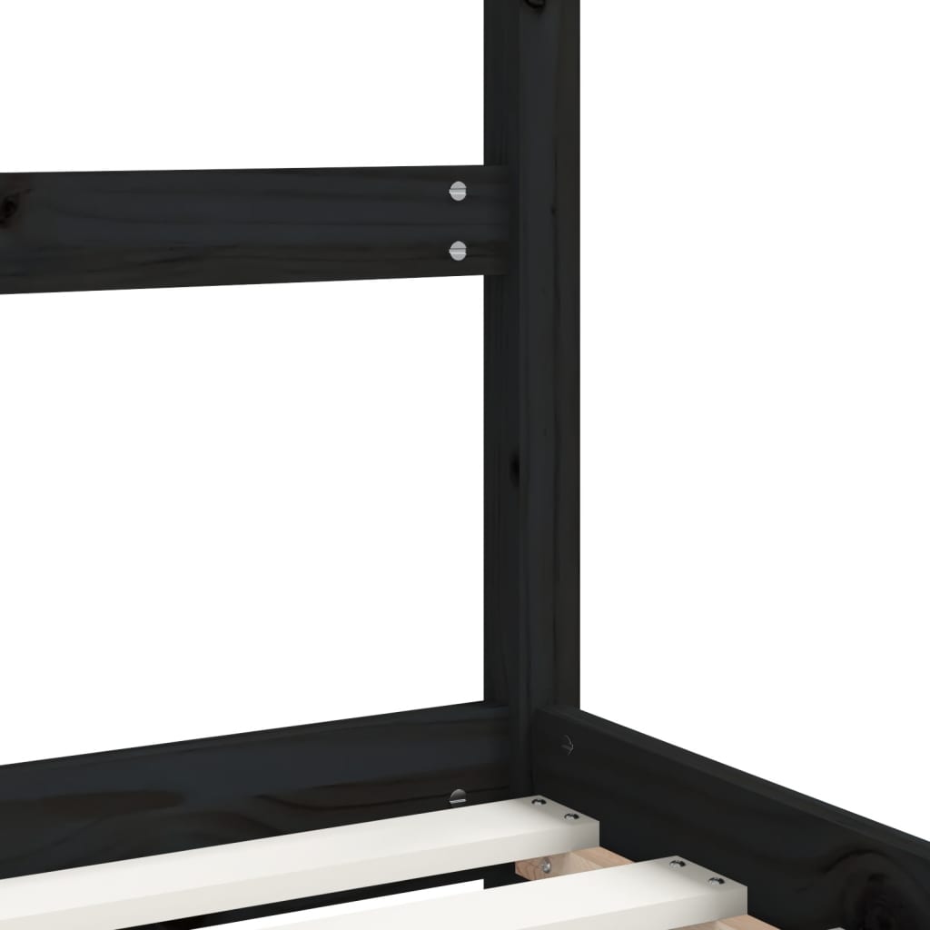 Kinderbedframe 2x(80x200) cm massief grenenhout zwart is nu te koop bij PeponiXL, paradijselijk wonen!