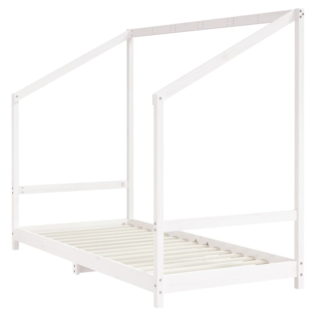 Kinderbedframe 2x(90x200) cm massief grenenhout wit is nu te koop bij PeponiXL, paradijselijk wonen!