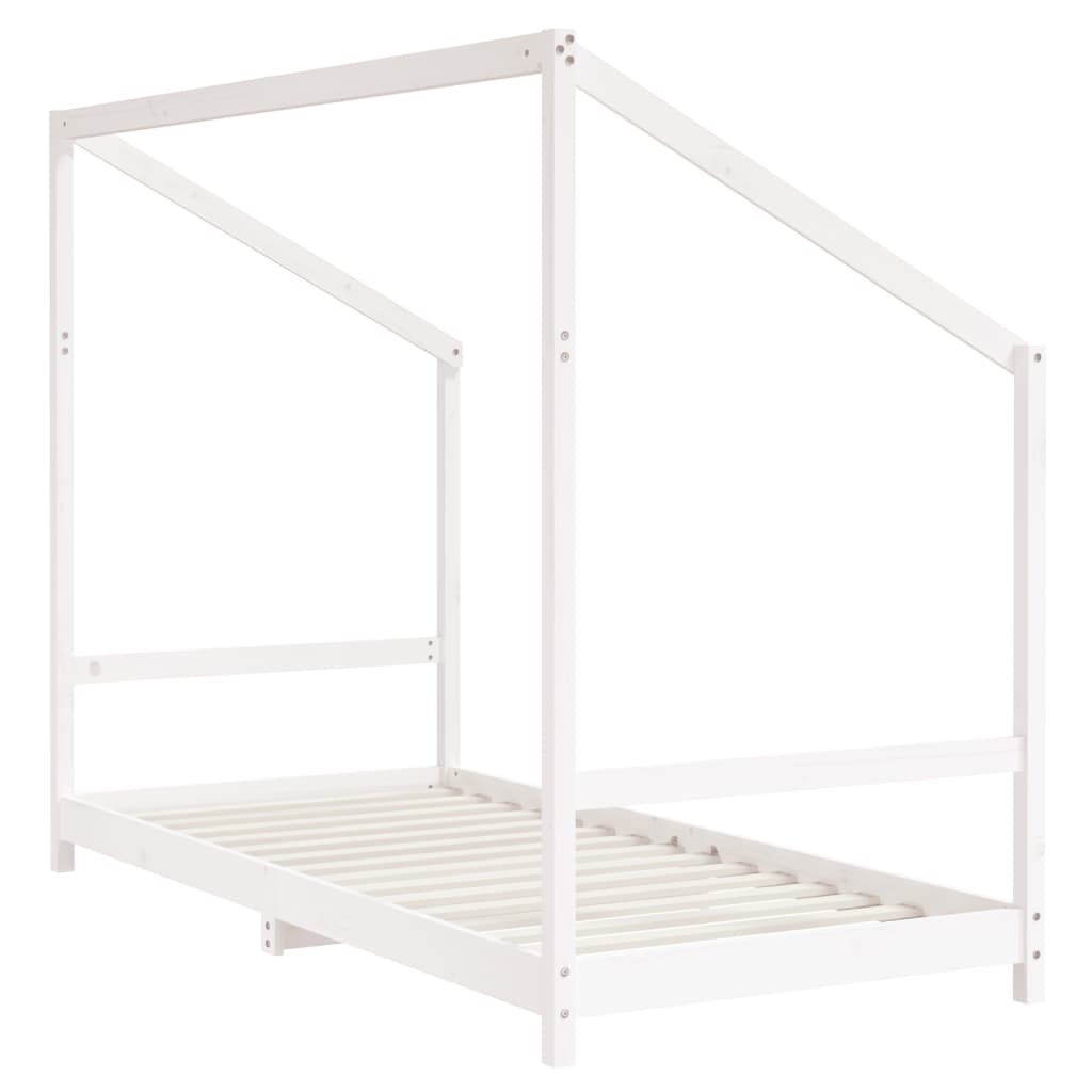 Kinderbedframe 2x(90x200) cm massief grenenhout wit is nu te koop bij PeponiXL, paradijselijk wonen!