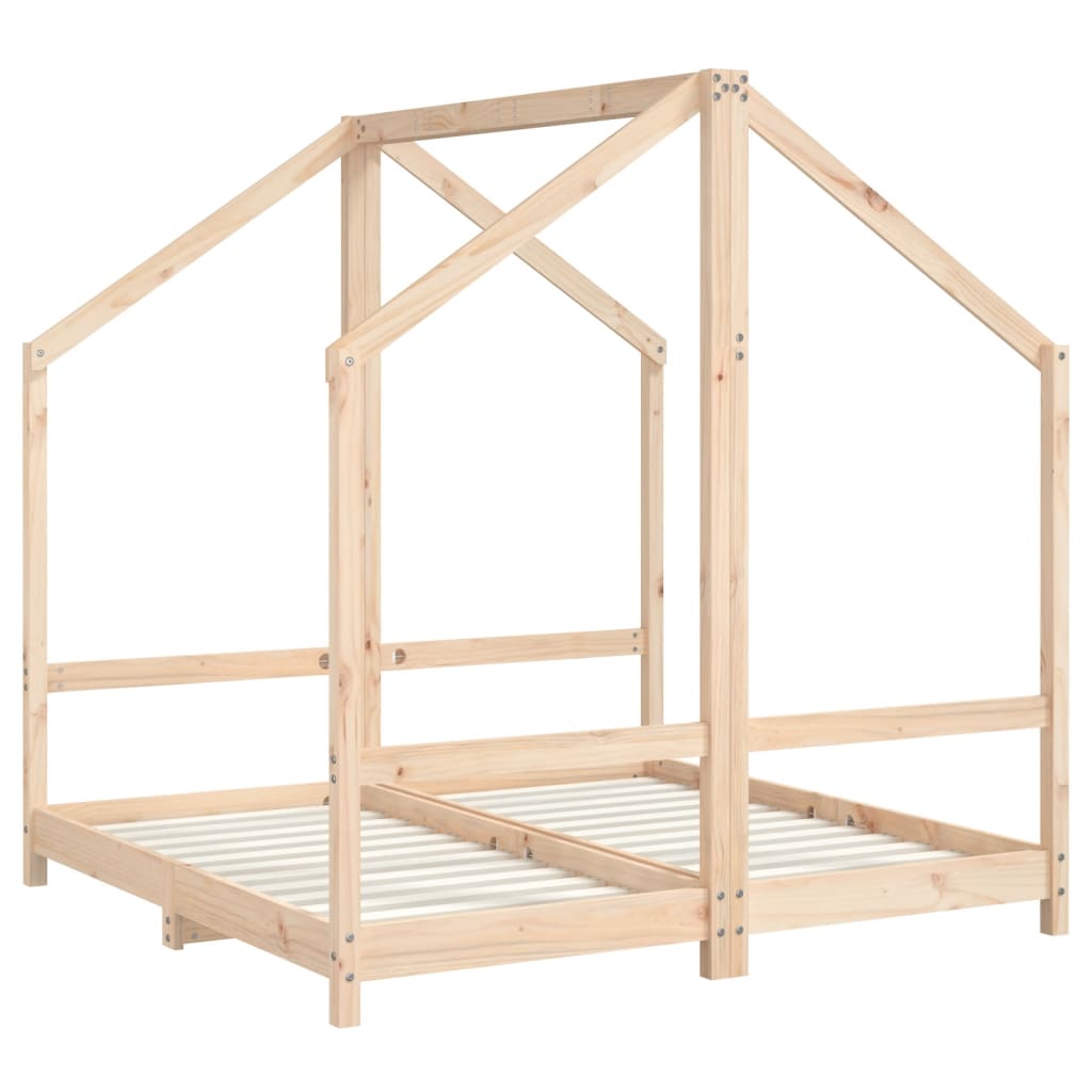 Kinderbedframe 2x(70x140) cm massief grenenhout is nu te koop bij PeponiXL, paradijselijk wonen!