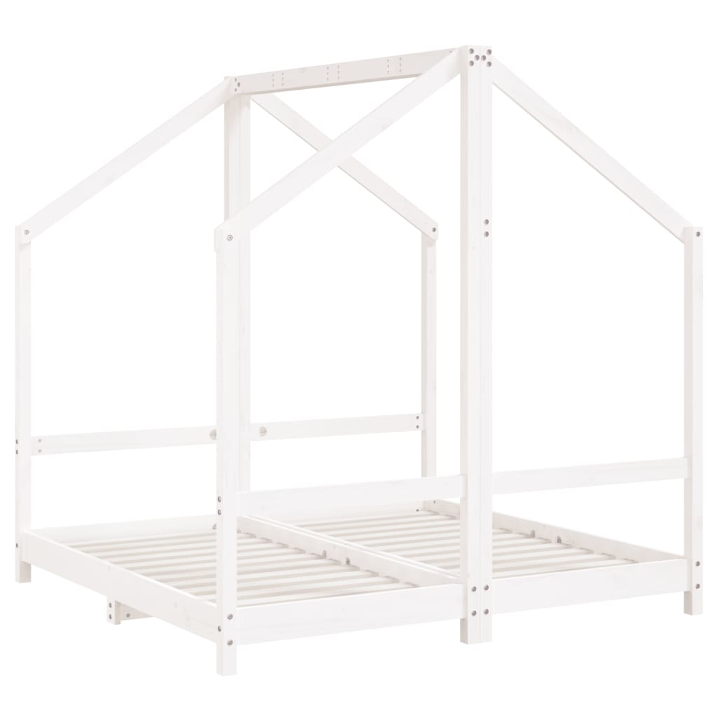 Kinderbedframe 2x(70x140 cm massief grenenhout wit is nu te koop bij PeponiXL, paradijselijk wonen!