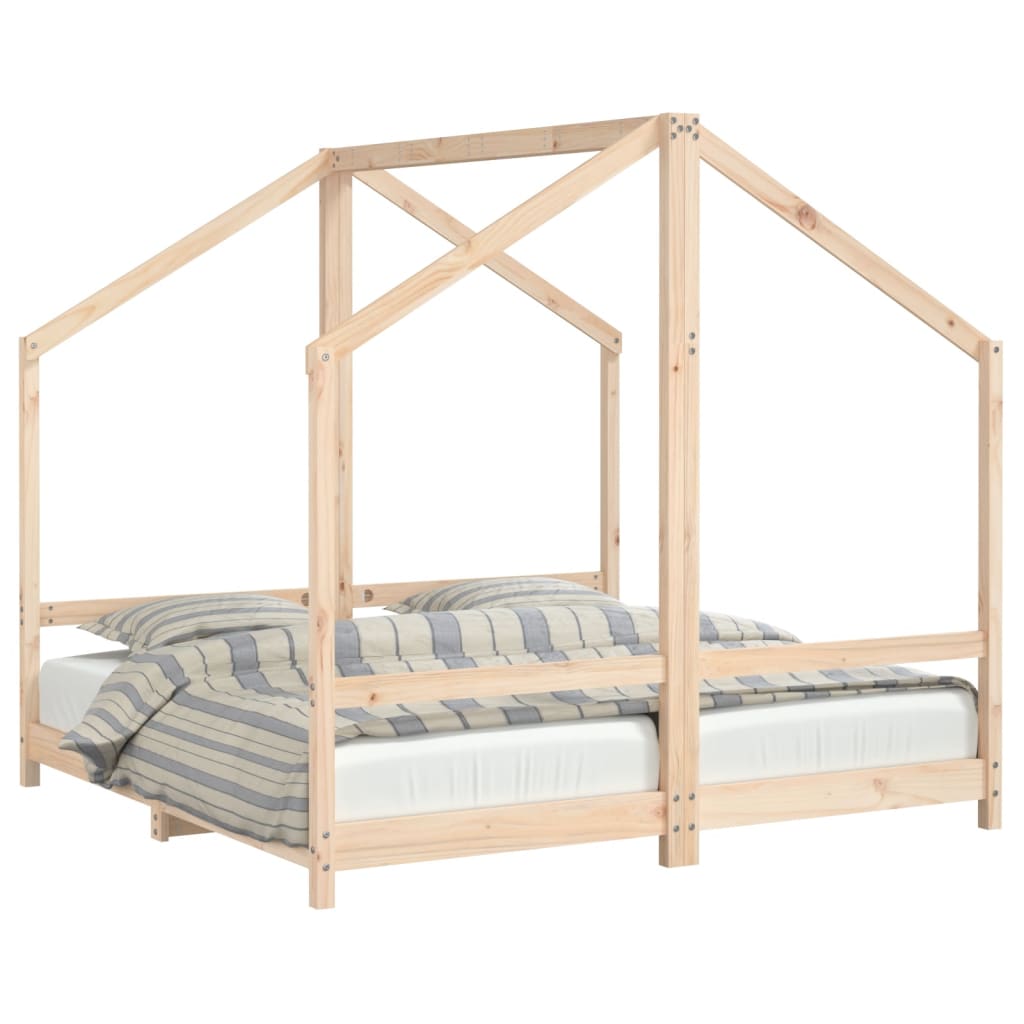 Kinderbedframe 2x(80x160) cm massief grenenhout is nu te koop bij PeponiXL, paradijselijk wonen!