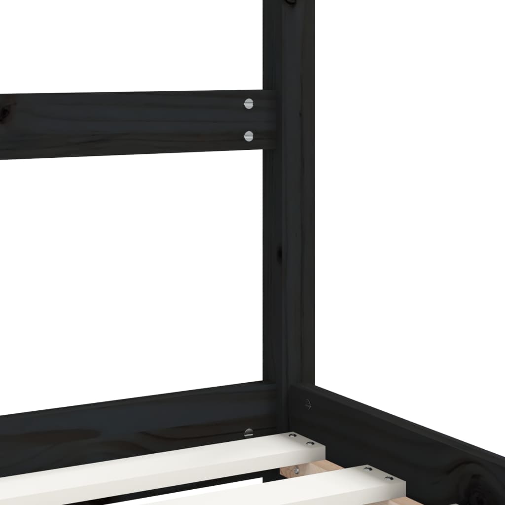 Kinderbedframe 2x(80x160) cm massief grenenhout zwart is nu te koop bij PeponiXL, paradijselijk wonen!