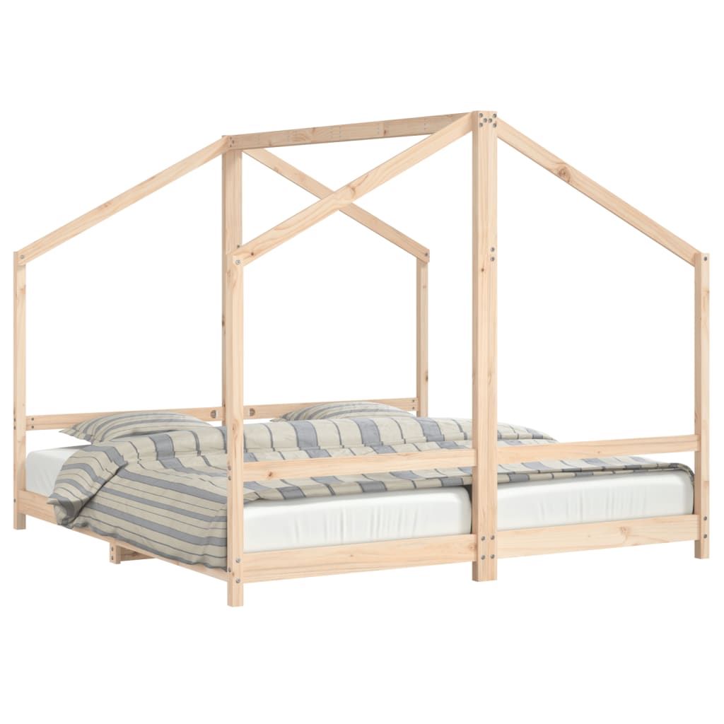 Kinderbedframe 2x(90x190) cm massief grenenhout is nu te koop bij PeponiXL, paradijselijk wonen!