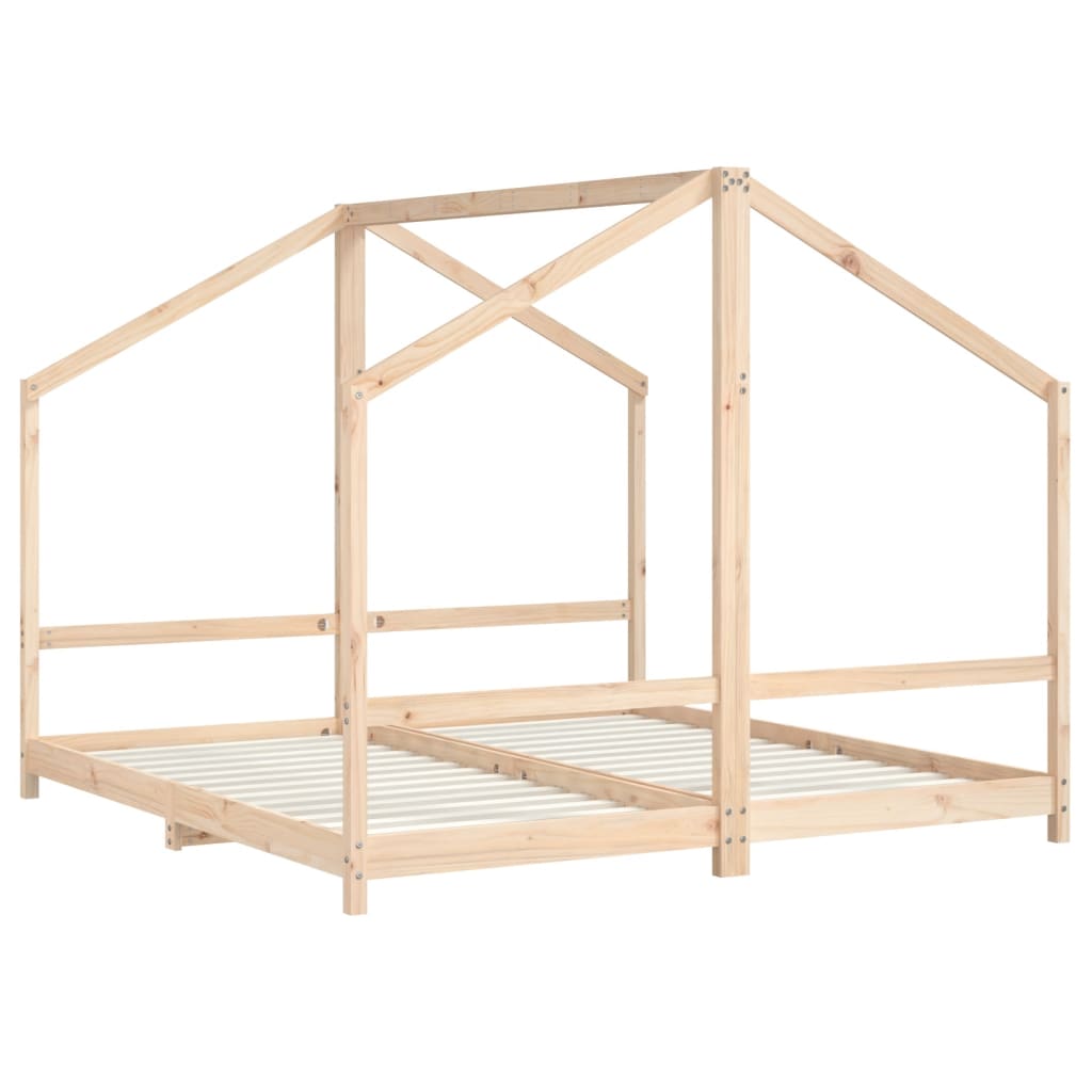 Kinderbedframe 2x(90x190) cm massief grenenhout is nu te koop bij PeponiXL, paradijselijk wonen!