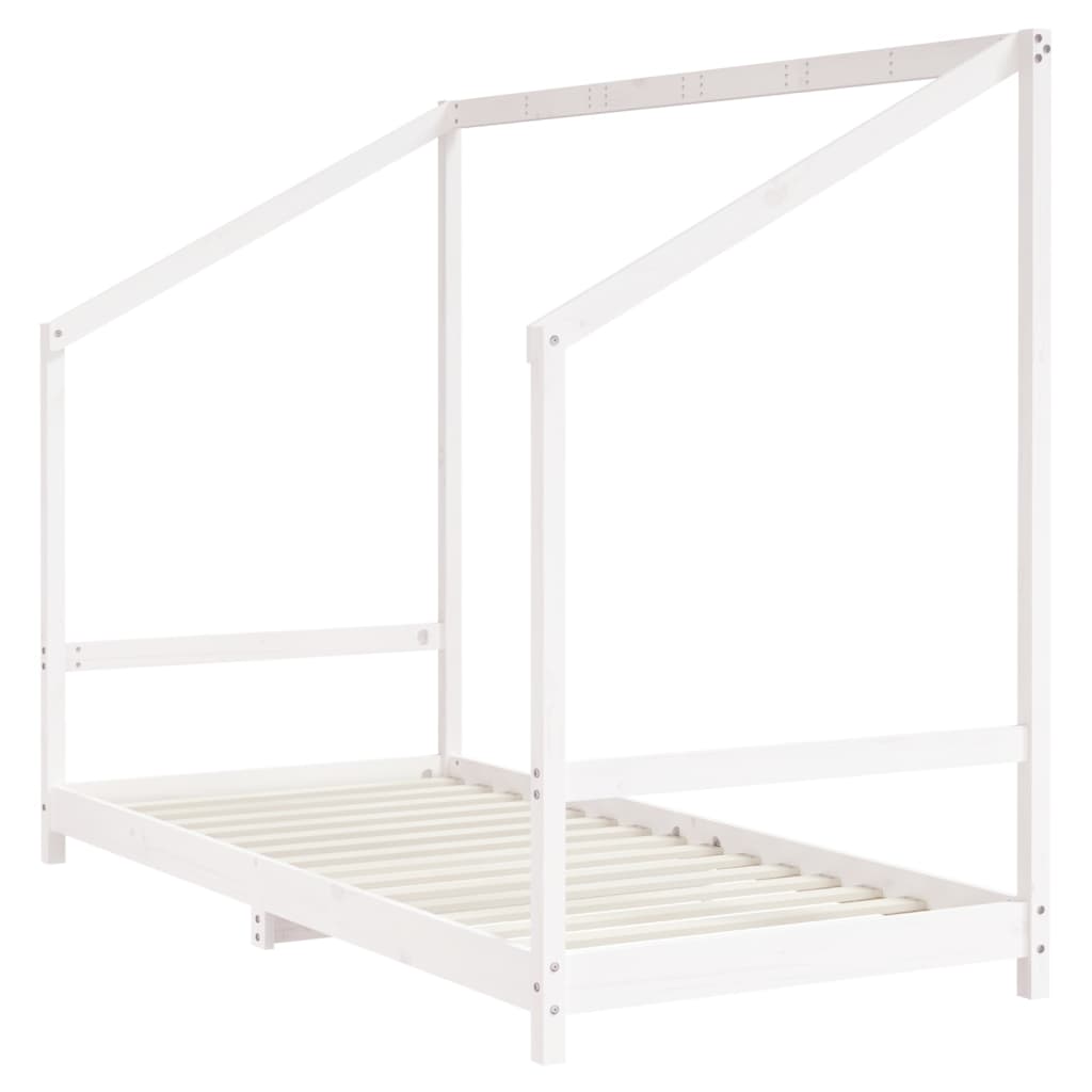 Kinderbedframe 2x(90x190) cm massief grenenhout wit is nu te koop bij PeponiXL, paradijselijk wonen!