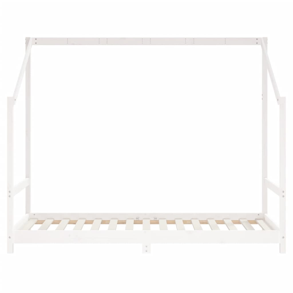 Kinderbedframe 2x(90x190) cm massief grenenhout wit is nu te koop bij PeponiXL, paradijselijk wonen!