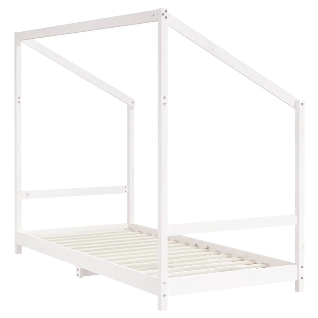 Kinderbedframe 2x(90x190) cm massief grenenhout wit is nu te koop bij PeponiXL, paradijselijk wonen!