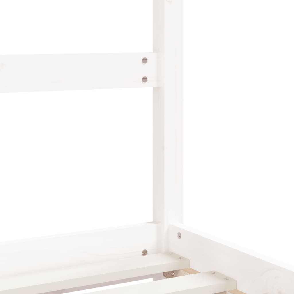 Kinderbedframe 2x(90x190) cm massief grenenhout wit is nu te koop bij PeponiXL, paradijselijk wonen!