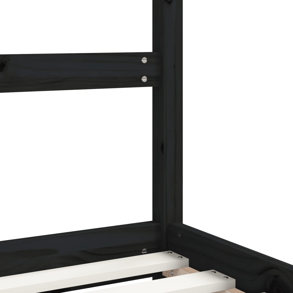 Kinderbedframe 2x(90x190) cm massief grenenhout zwart is nu te koop bij PeponiXL, paradijselijk wonen!