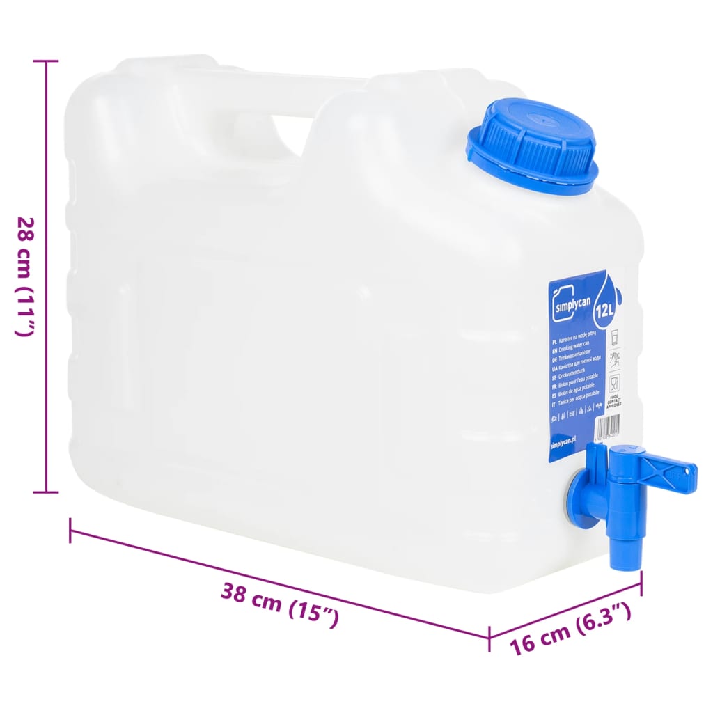Watertank met kraan 10 L kunststof transparant is nu te koop bij PeponiXL, paradijselijk wonen!