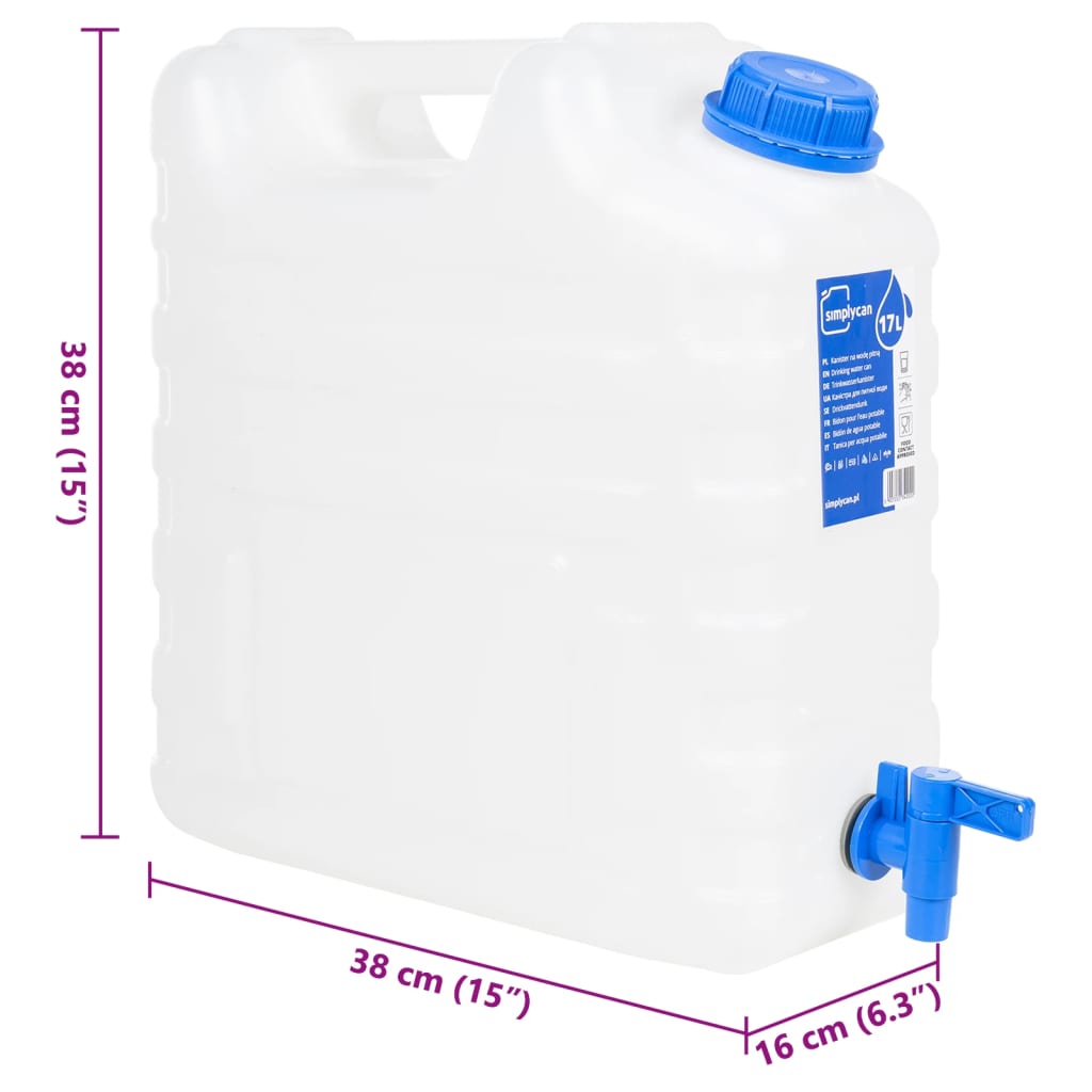 Watertank met kraan 15 L kunststof transparant is nu te koop bij PeponiXL, paradijselijk wonen!