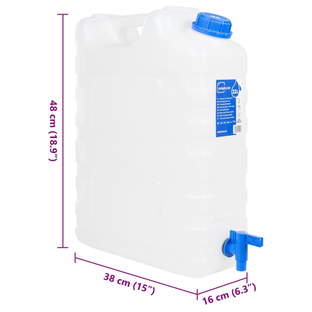 Watertank met kraan 20 L kunststof transparant is nu te koop bij PeponiXL, paradijselijk wonen!