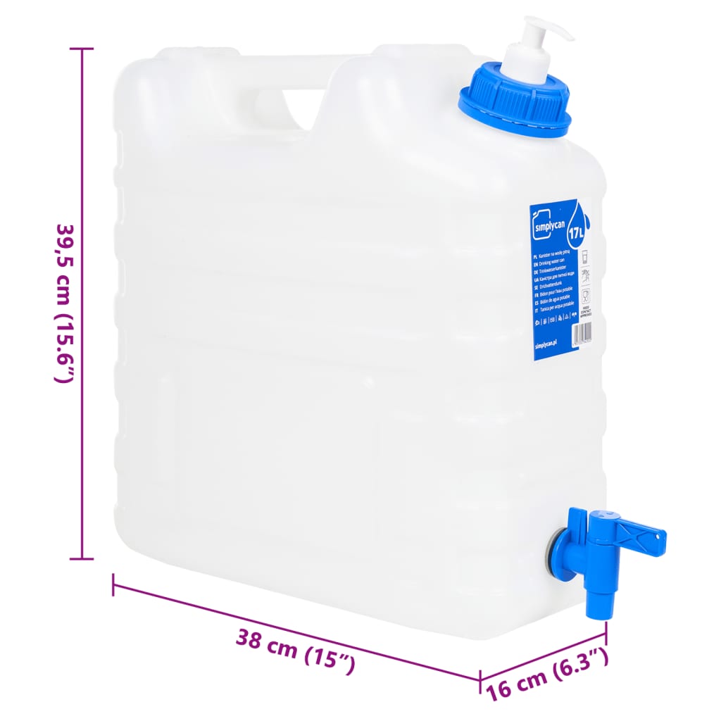 Watertank met kraan en zeepdispenser 15 L kunststof is nu te koop bij PeponiXL, paradijselijk wonen!