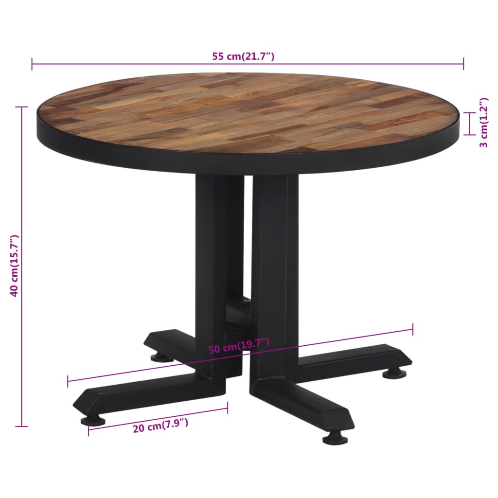 Salontafel rond Ø55x40 cm massief gerecycled teakhout is nu te koop bij PeponiXL, paradijselijk wonen!