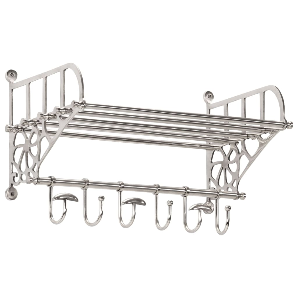 Bagagerek met kleerhangers wandmontage aluminium is nu te koop bij PeponiXL, paradijselijk wonen!