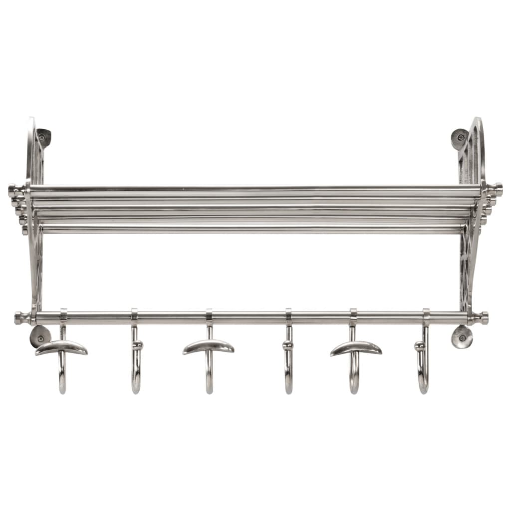 Bagagerek met kleerhangers wandmontage aluminium is nu te koop bij PeponiXL, paradijselijk wonen!