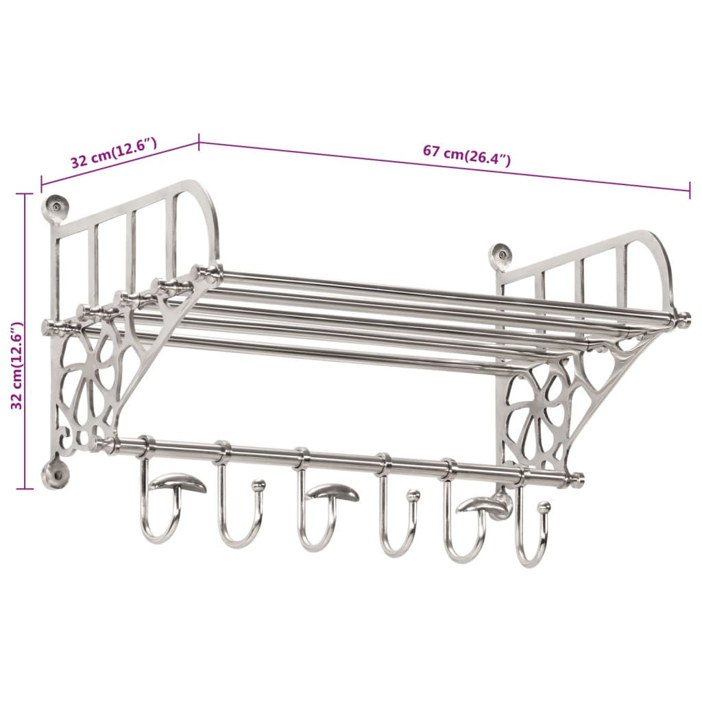 Bagagerek met kleerhangers wandmontage aluminium is nu te koop bij PeponiXL, paradijselijk wonen!