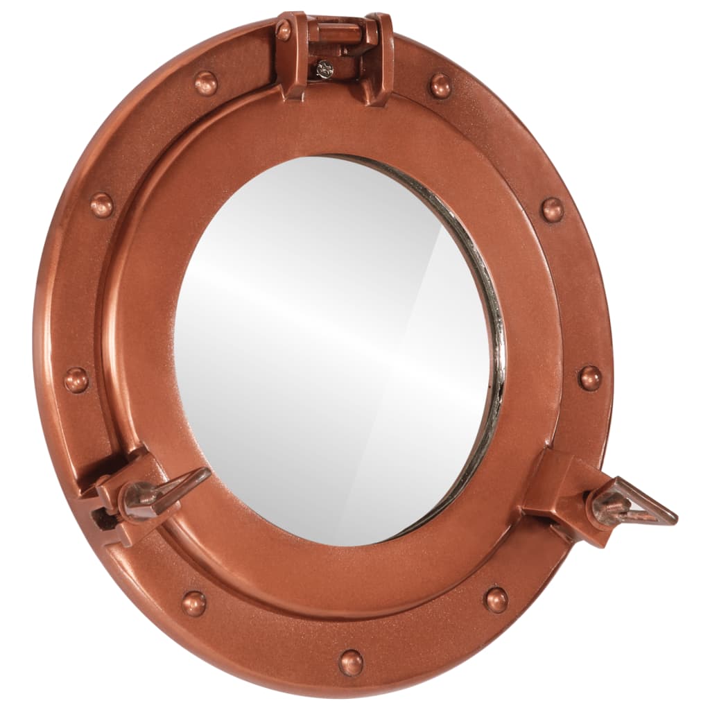 Wandspiegel patrijspoort Ø30 cm aluminium en glas is nu te koop bij PeponiXL, paradijselijk wonen!