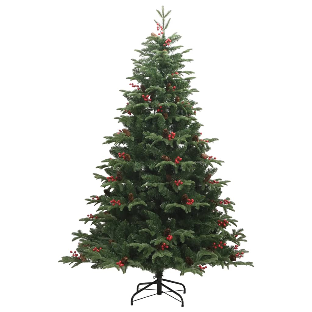 Kunstkerstboom met scharnieren dennenappels en bessen 180 cm is nu te koop bij PeponiXL, paradijselijk wonen!