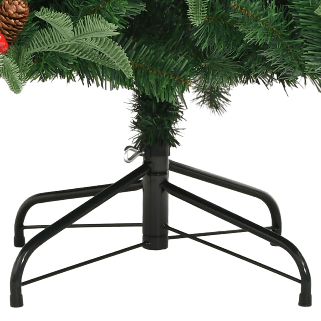 Kunstkerstboom met scharnieren dennenappels en bessen 210 cm is nu te koop bij PeponiXL, paradijselijk wonen!