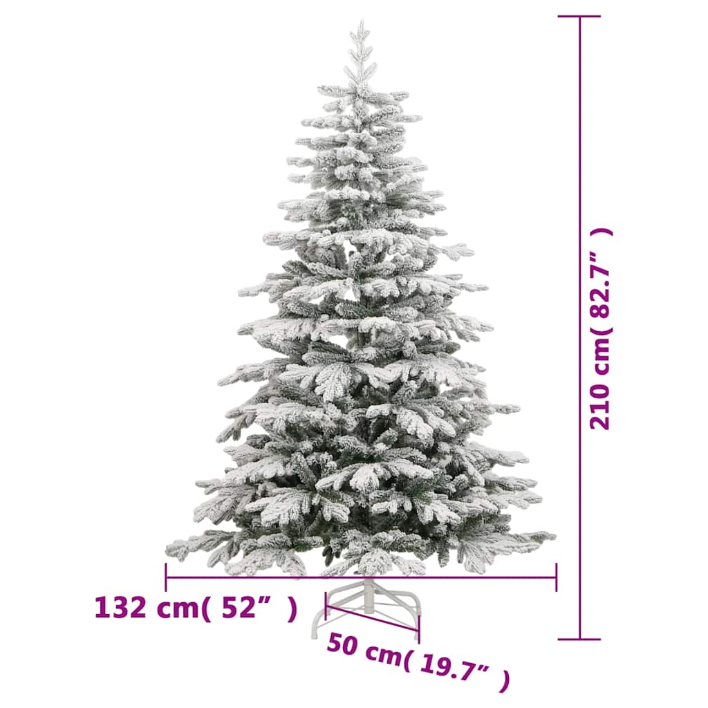 Kunstkerstboom met scharnieren en sneeuw 210 cm is nu te koop bij PeponiXL, paradijselijk wonen!