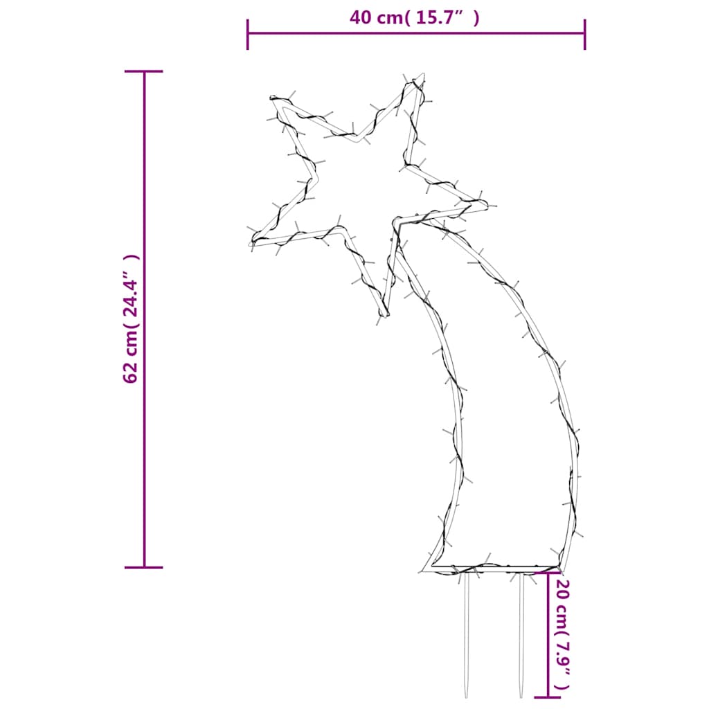 Kerstverlichting meteoor met grondpinnen 80 LED's 62 cm is nu te koop bij PeponiXL, paradijselijk wonen!