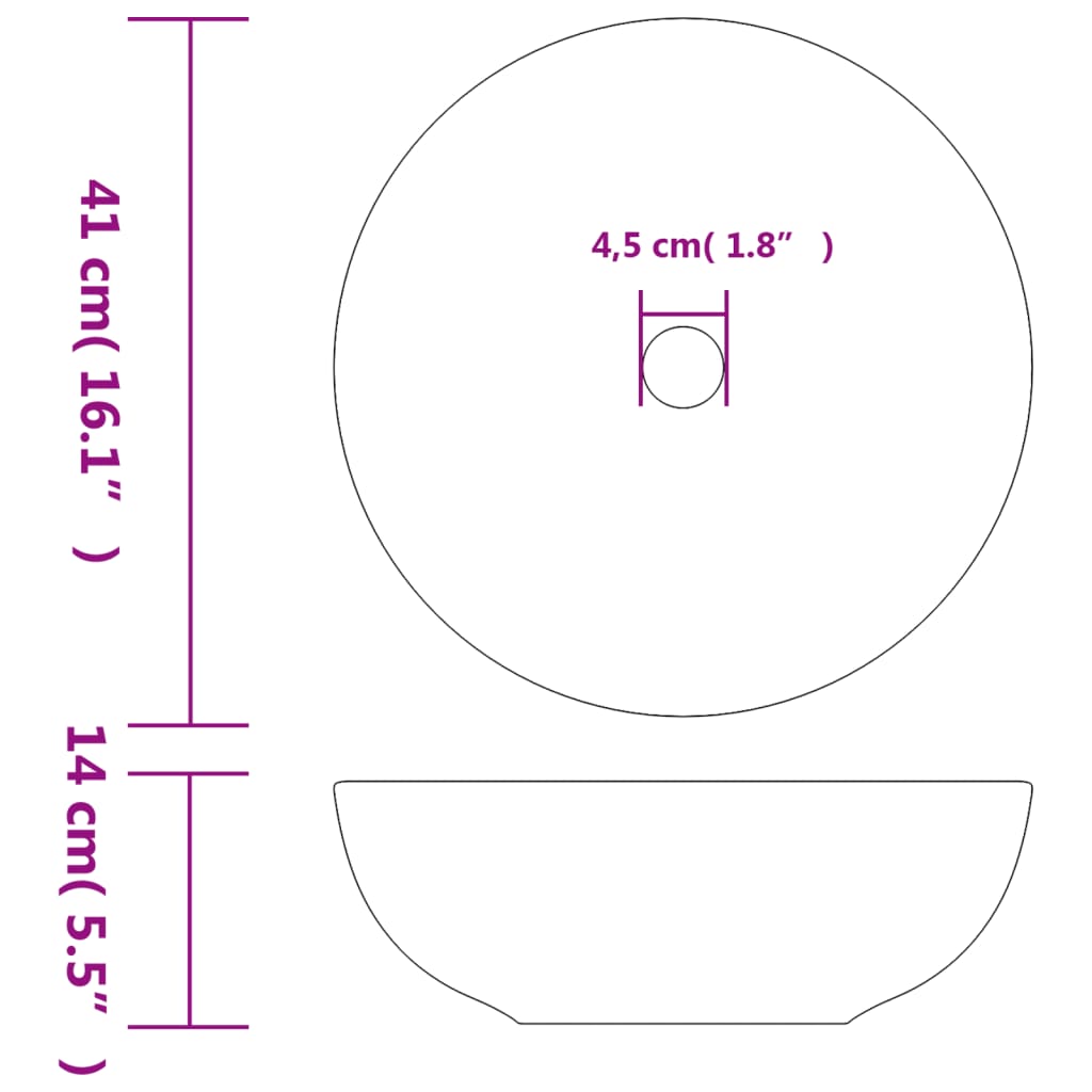 Opzetwasbak rond Φ41x14 cm keramiek wit en geel is nu te koop bij PeponiXL, paradijselijk wonen!