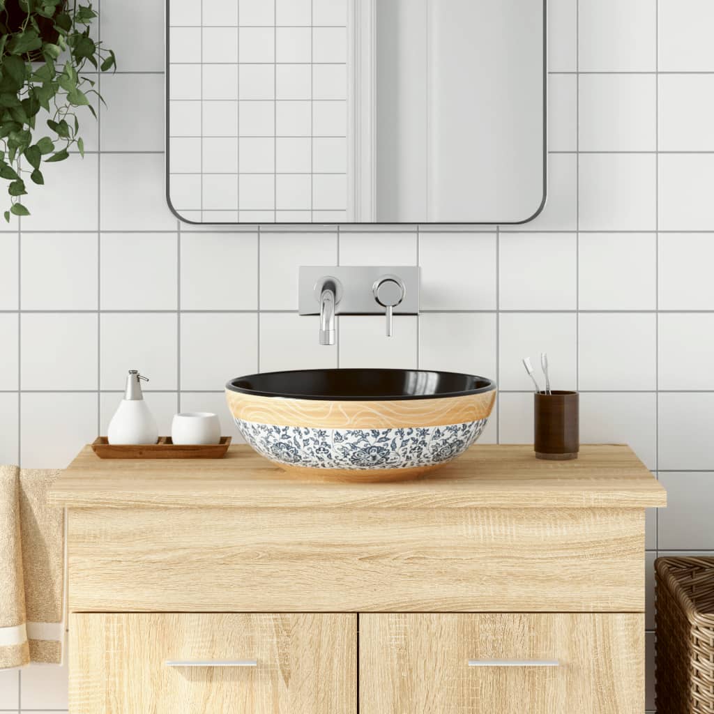 Opzetwasbak rond Φ41x14 cm keramiek meerkleurig is nu te koop bij PeponiXL, paradijselijk wonen!