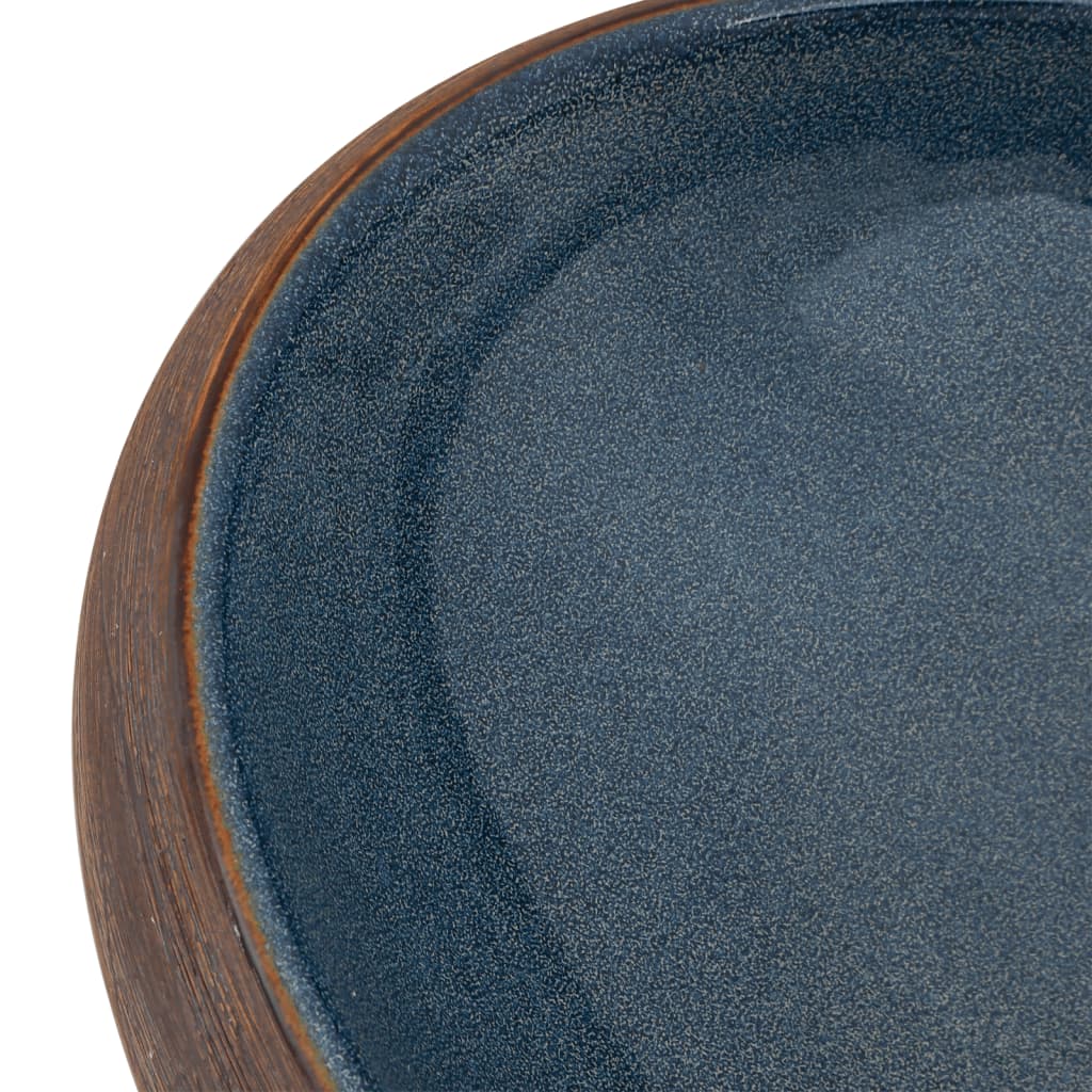 Opzetwasbak ovaal 59x40x15 cm keramiek bruin en blauw is nu te koop bij PeponiXL, paradijselijk wonen!