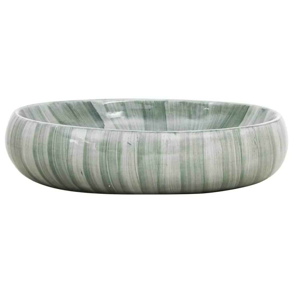 Opzetwasbak ovaal 59x40x15 cm keramiek groen is nu te koop bij PeponiXL, paradijselijk wonen!