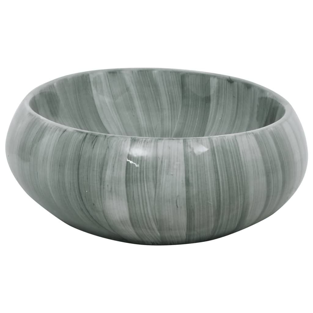 Opzetwasbak ovaal 59x40x15 cm keramiek groen is nu te koop bij PeponiXL, paradijselijk wonen!