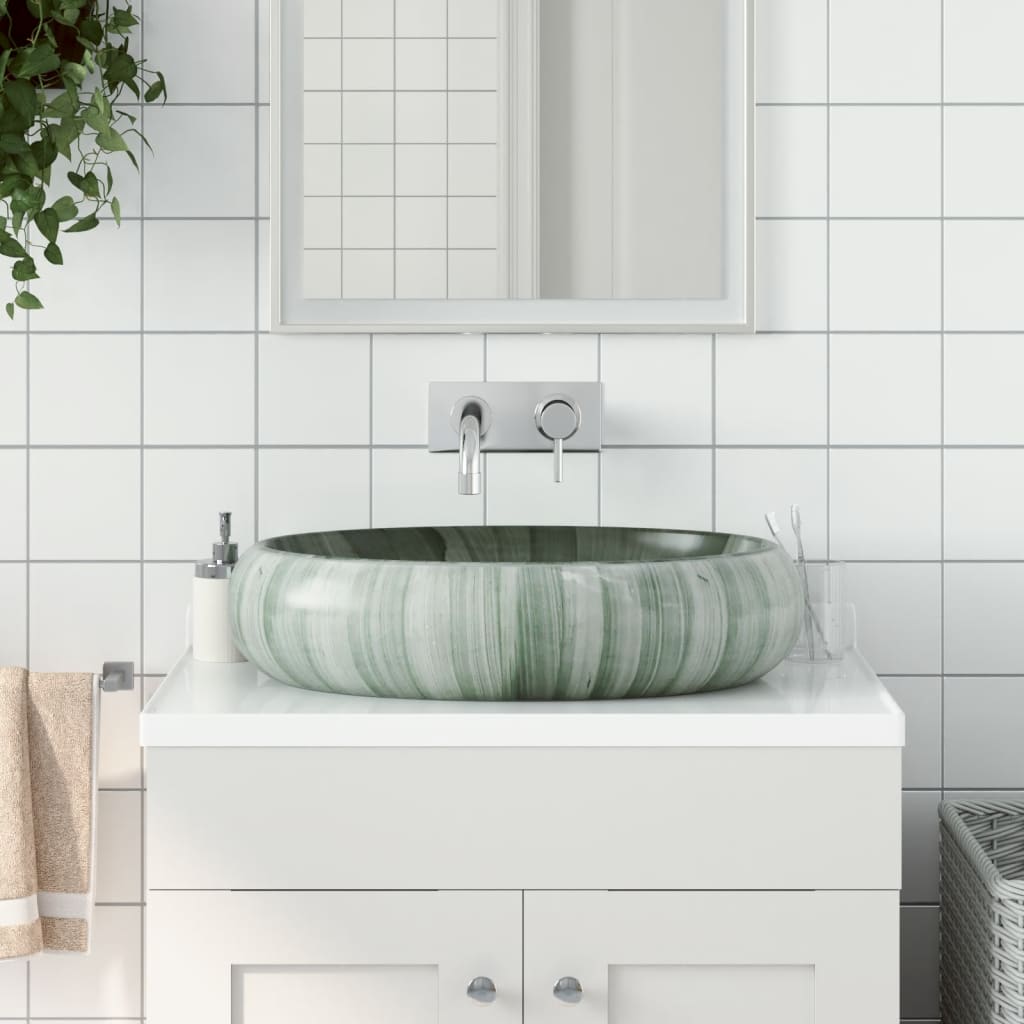 Opzetwasbak ovaal 59x40x15 cm keramiek groen is nu te koop bij PeponiXL, paradijselijk wonen!