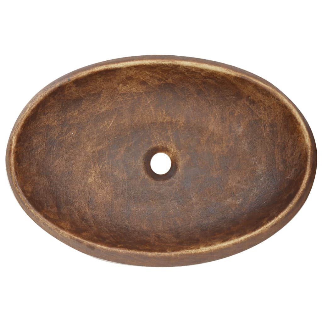 Opzetwasbak ovaal 59x40x15 cm keramiek bruin is nu te koop bij PeponiXL, paradijselijk wonen!