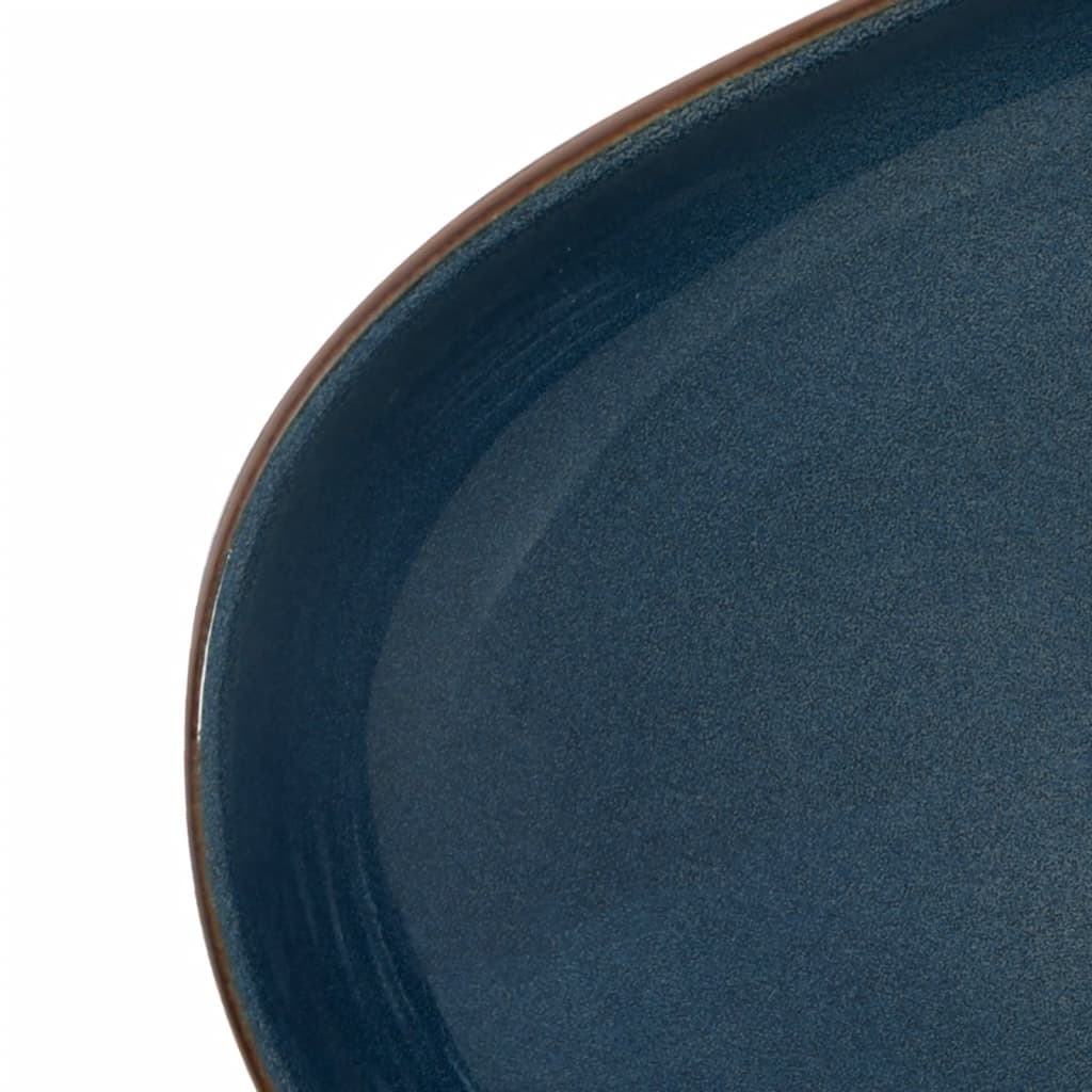 Opzetwasbak ovaal 59x40x14 cm keramiek bruin en blauw is nu te koop bij PeponiXL, paradijselijk wonen!