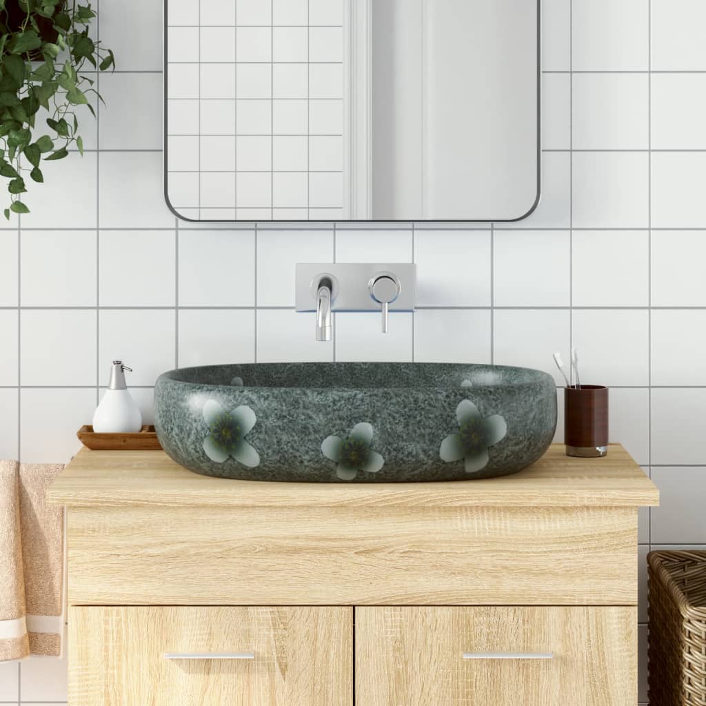 Opzetwasbak ovaal 59x40x14 cm keramiek blauw is nu te koop bij PeponiXL, paradijselijk wonen!