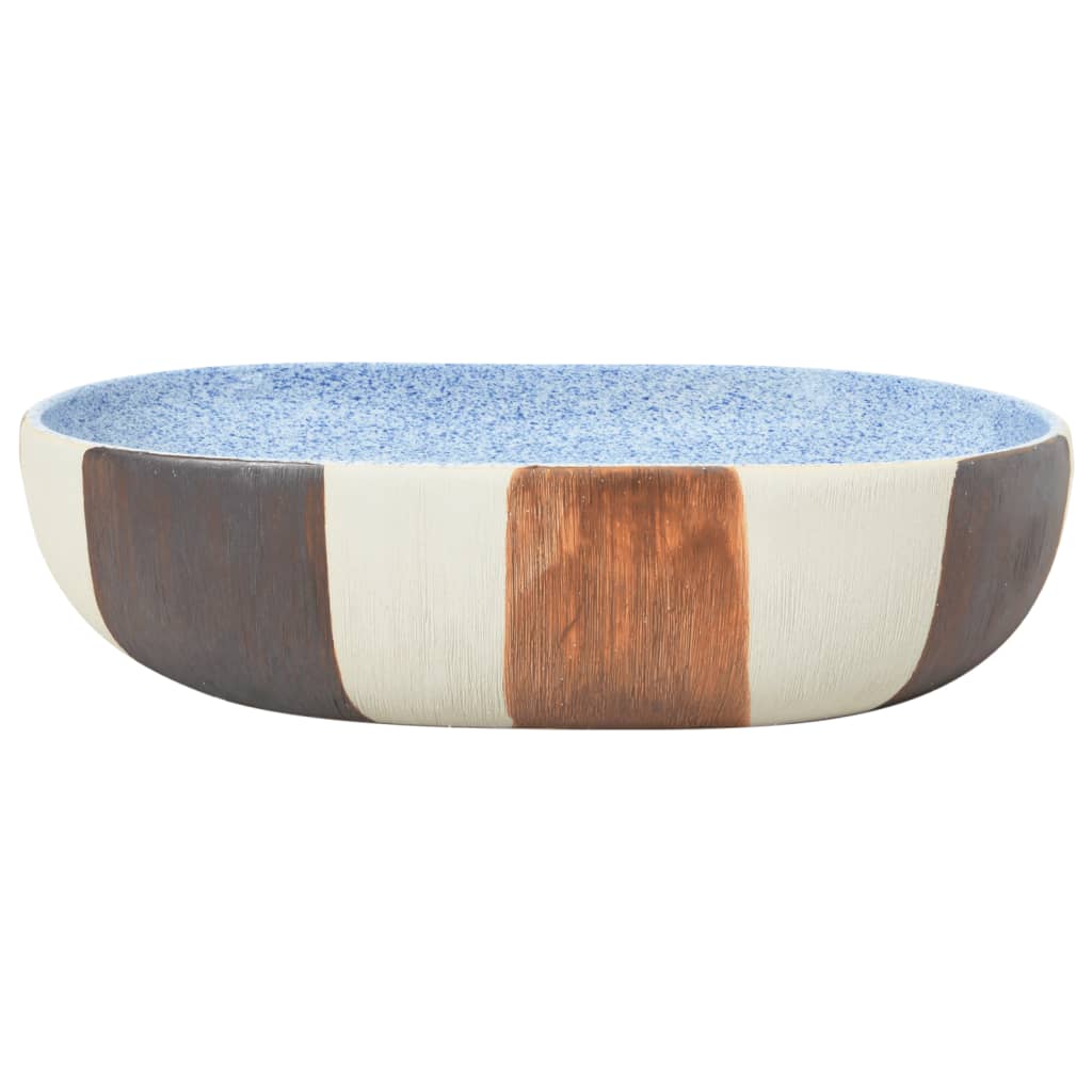 Opzetwasbak ovaal 59x40x14 cm keramiek meerkleurig is nu te koop bij PeponiXL, paradijselijk wonen!
