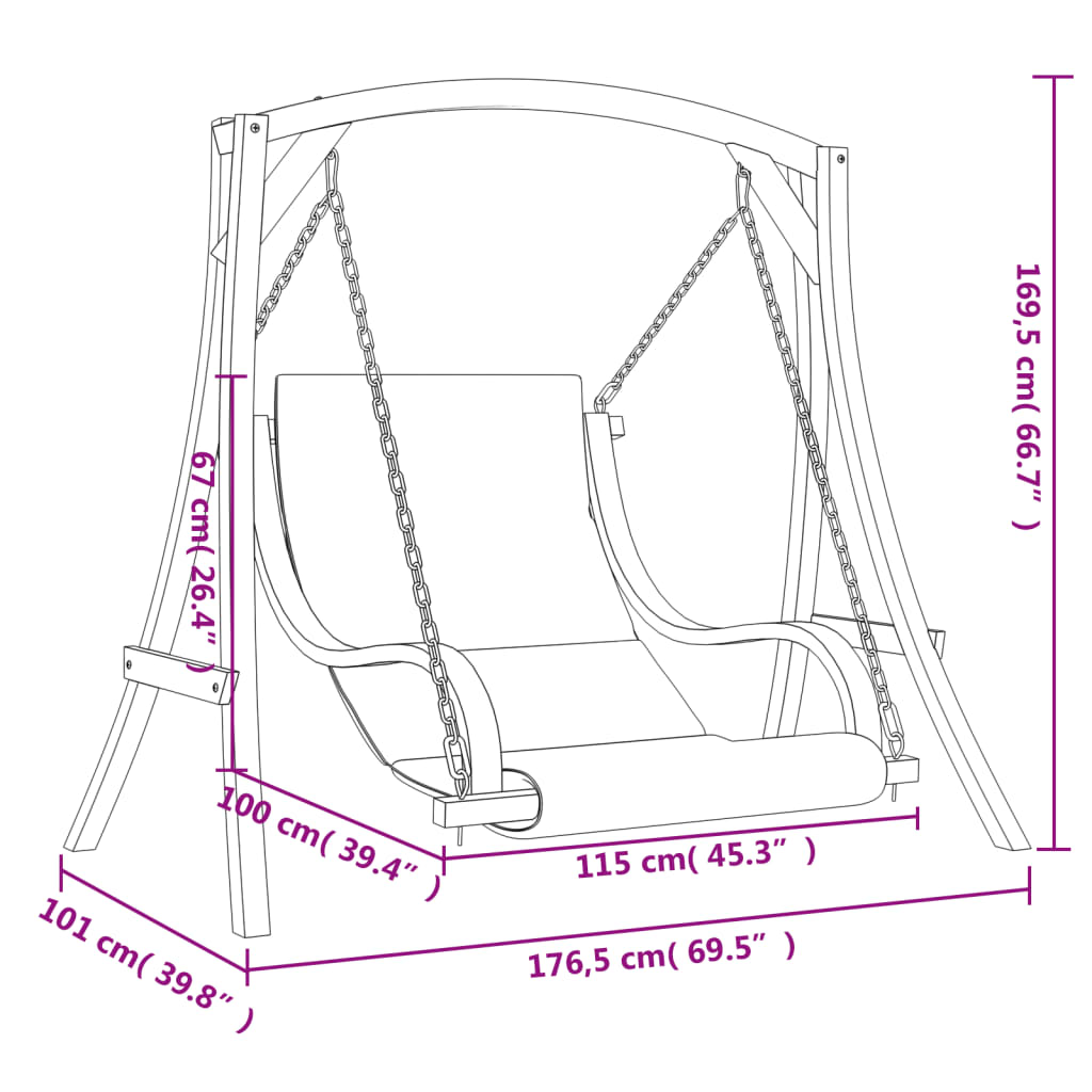 Schommelstoel met kussen massief vurenhout met teakafwerking is nu te koop bij PeponiXL, paradijselijk wonen!
