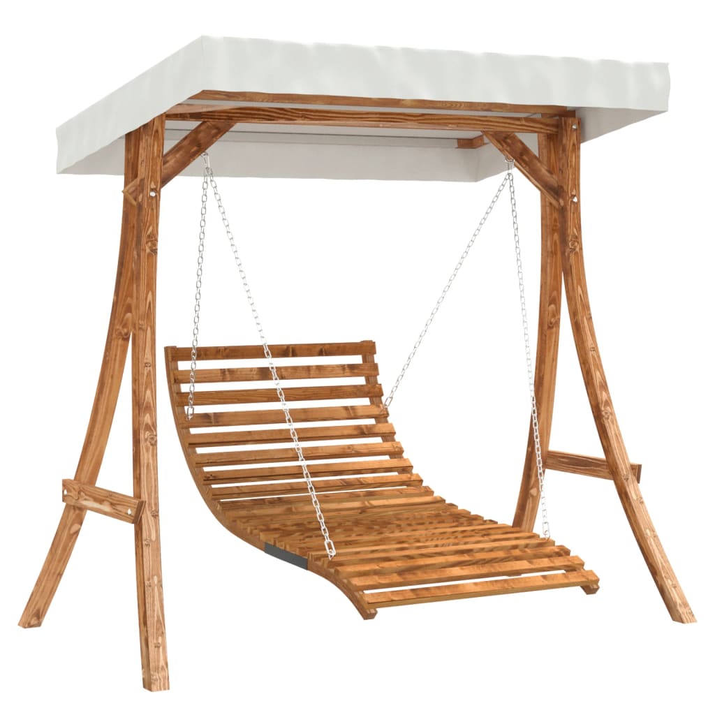 Schommelbed met luifel vurenhout met teak afwerking is nu te koop bij PeponiXL, paradijselijk wonen!