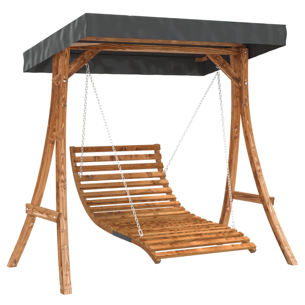 Schommelbed met luifel vurenhout met teak afwerking is nu te koop bij PeponiXL, paradijselijk wonen!