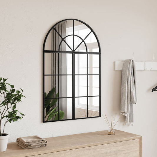 Wandspiegel boog 60x90 cm ijzer zwart is nu te koop bij PeponiXL, paradijselijk wonen!