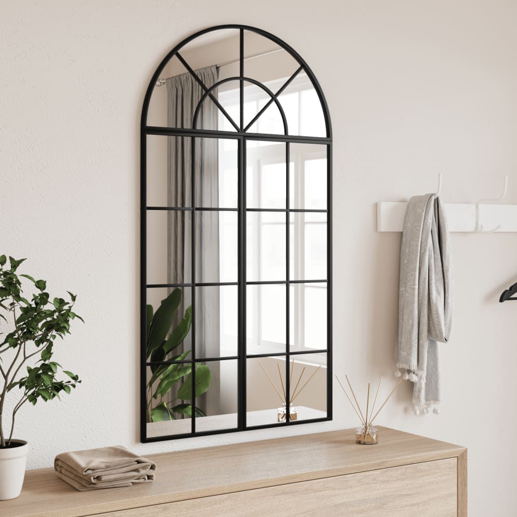 Wandspiegel boog 60x110 cm ijzer zwart is nu te koop bij PeponiXL, paradijselijk wonen!