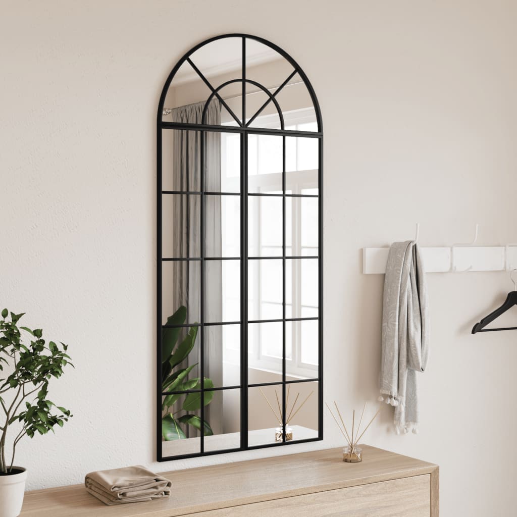 Wandspiegel boog 60x130 cm ijzer zwart is nu te koop bij PeponiXL, paradijselijk wonen!